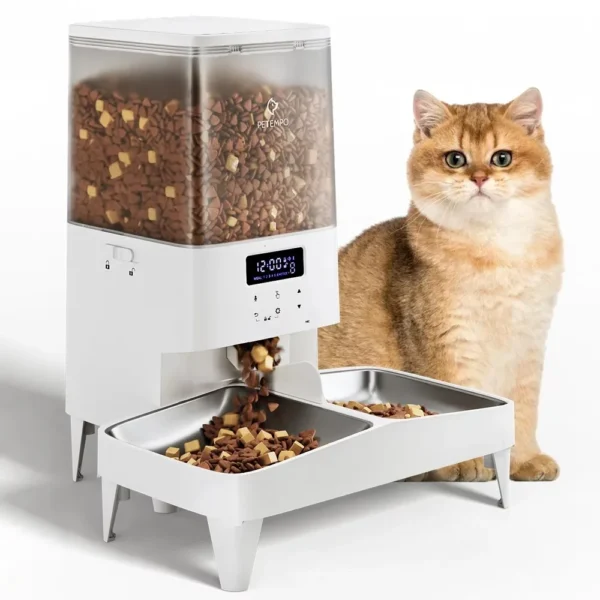 Dog Feeder Programmable Automatic Cat and Dog Pet Feeder Holds 7.5 Pounds Water Drinker Dogs Feeding Food Dispenser Feeders Home